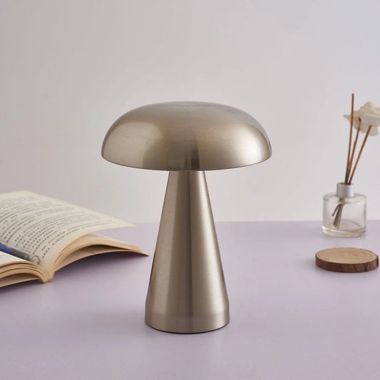 Rechargeable Retro Table Lamp – Portable Silver Lighting