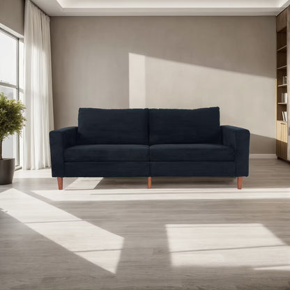 Contemporary Sofa - Black Loveseat Small Sofa Linen Couch