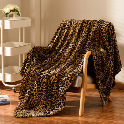 3D Leopard Print Flannel Fleece Throw Blanket