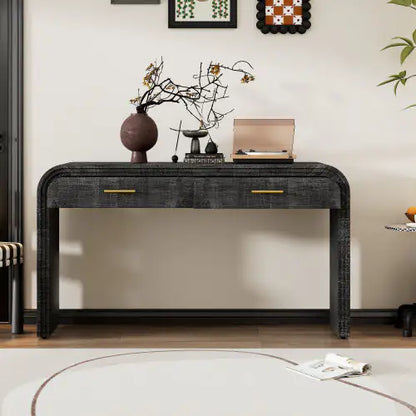 Vintage Sideboard, Antique Black Console Table for Entryway