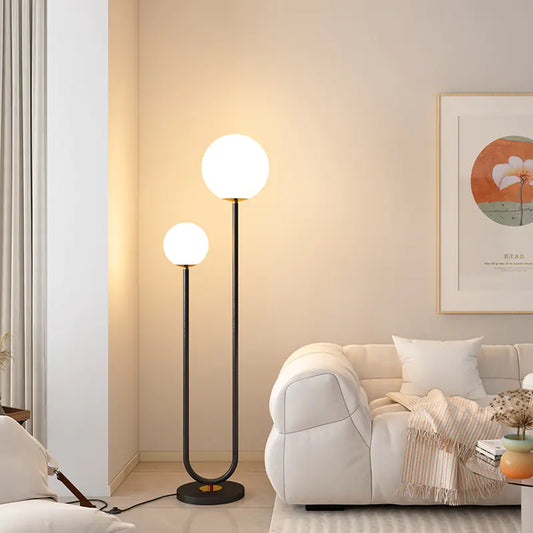 Modern Double-Head Floor Lamp with Acrylic Shade