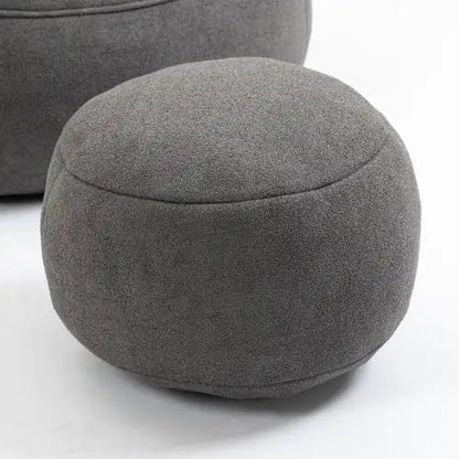Grey Bean Bag Chair, Modern Single Sofa Chair with Footrest