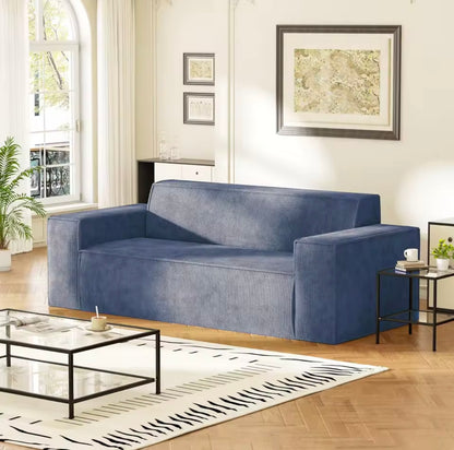 Memory Foam 3 Seater Corduroy Sofa, Deep Seat Modern Couch
