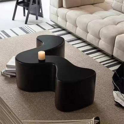 S-Shaped Sculptural Coffee Table, Fiberglass Modern Center Table