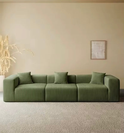 Vacuum-Compressed L-Shaped Corduroy Sectional Sofa