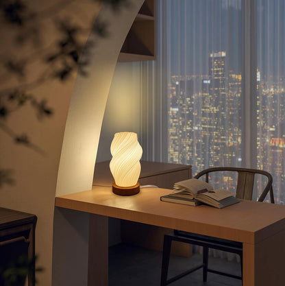 3D Printed Bedside Lamp – Eco-Friendly Bamboo Design