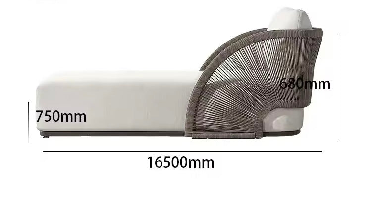 Rattan Outdoor Sofa Set, Aluminum Frame & Quick-Dry Cushions