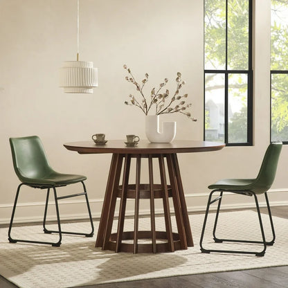 Modern Round Pedestal Dining Table - Solid Wood Dining Table