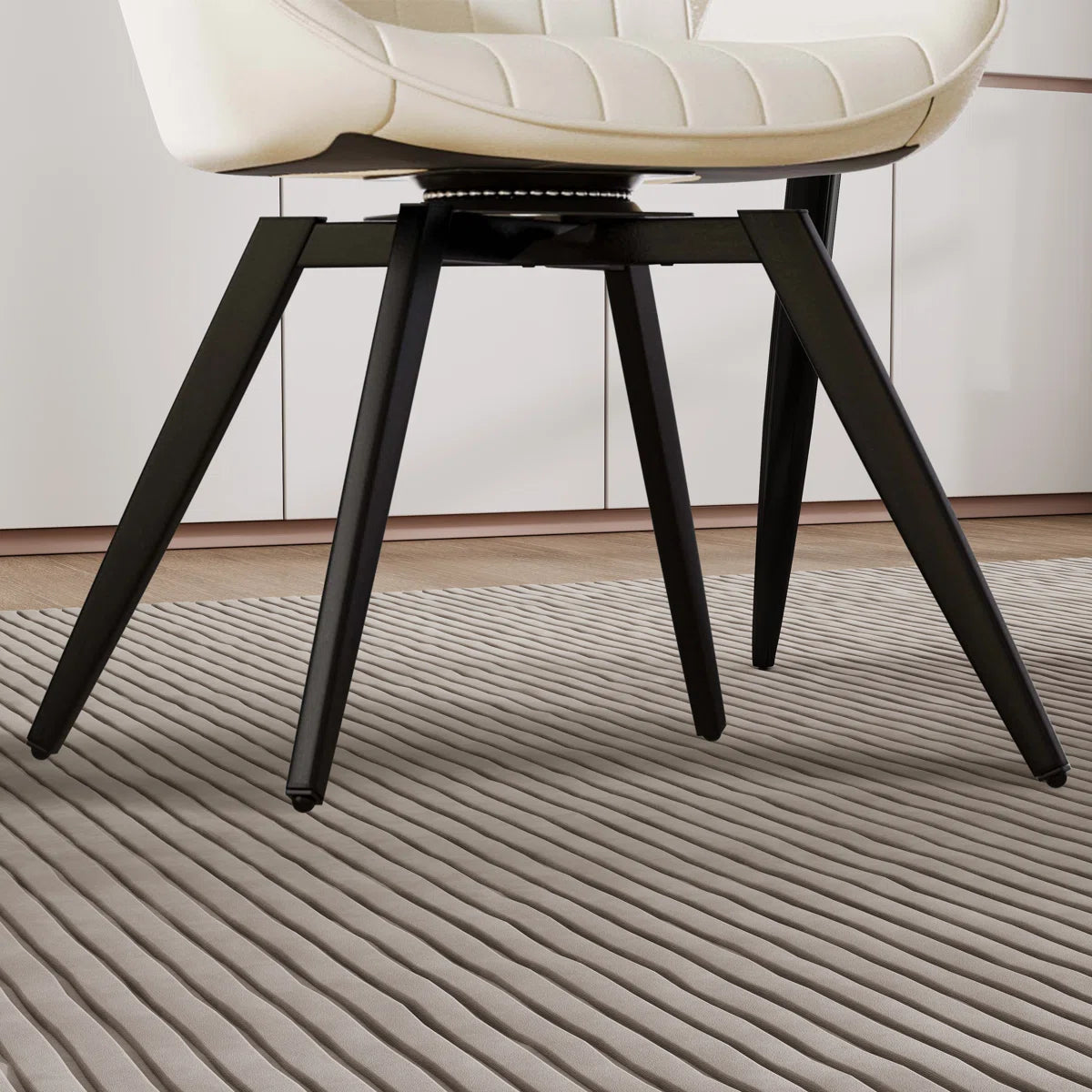 Set of 2 Upholstered Dining Chairs, White Modern Dining Chairs