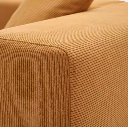 Vacuum-Compressed L-Shaped Corduroy Sectional Sofa