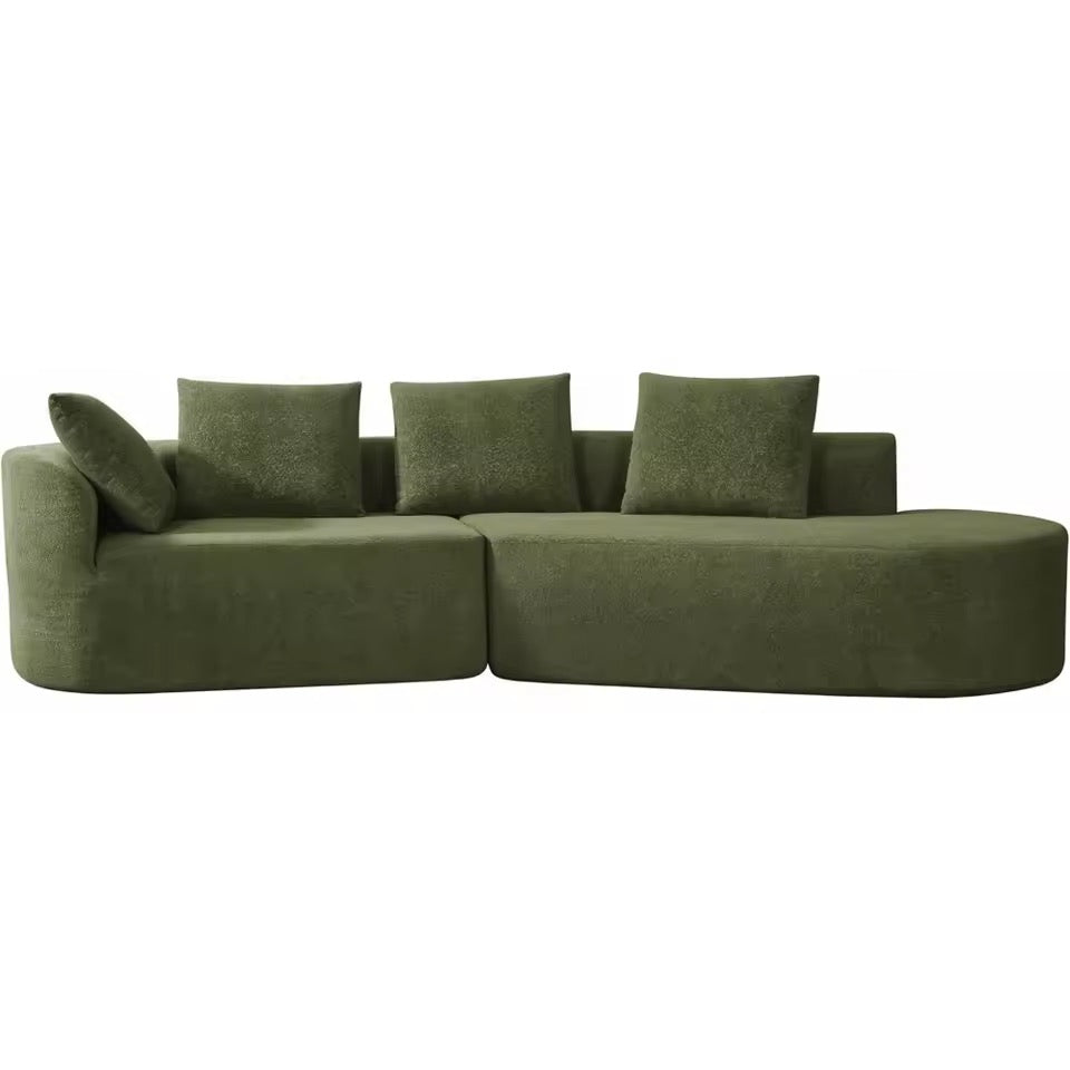 5 Seater Upholstered Cloud Sofa, Oversized Curved Lounge Chair