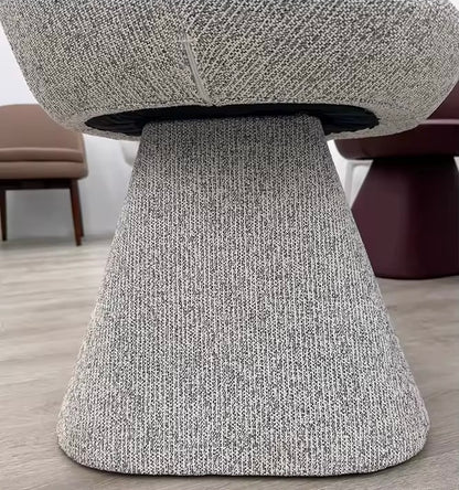 Cotton-Linen Dining Chair, Upholstered Chair with 360° Swivel