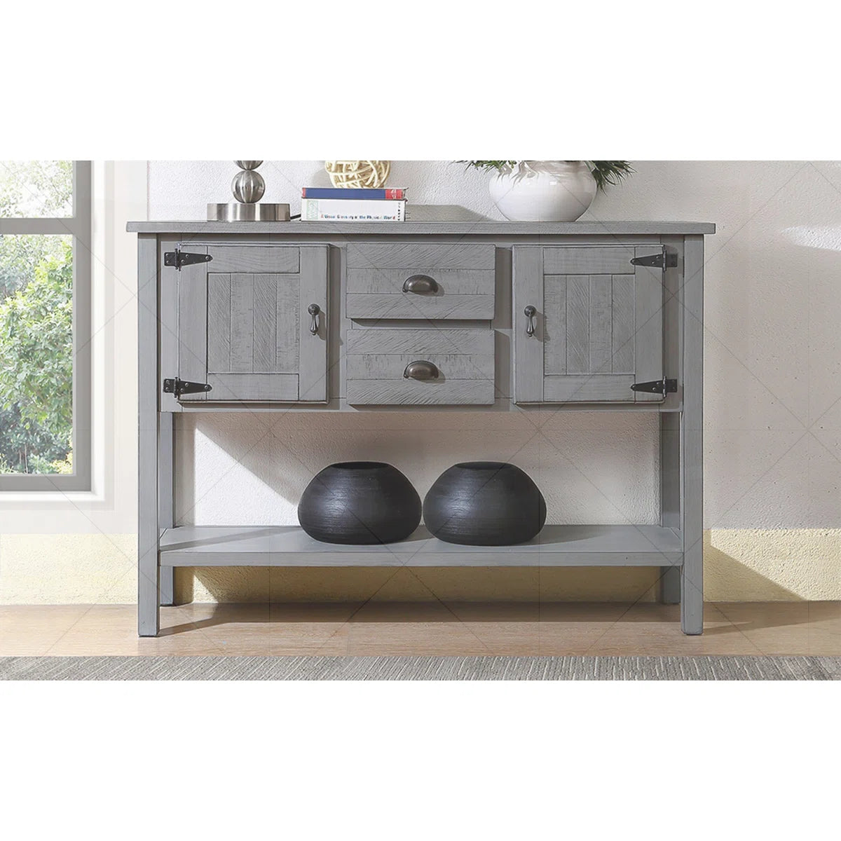 Solid Wood 48-Inch Console Buffet Table