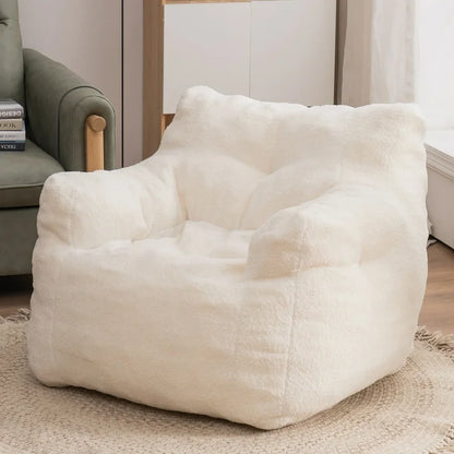 White Bean Bag for Kids Bedroom - Toddler Bean Bag Chair