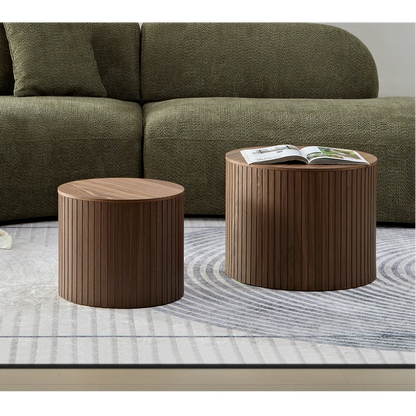 Set of 2 Modern Coffee Tables, Brown Nesting Coffee Table