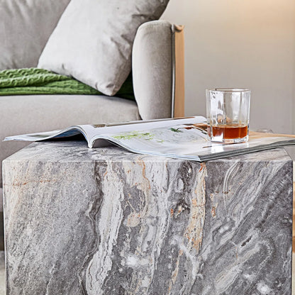 Textured Modern Coffee Table, MDF Table for Small Spaces