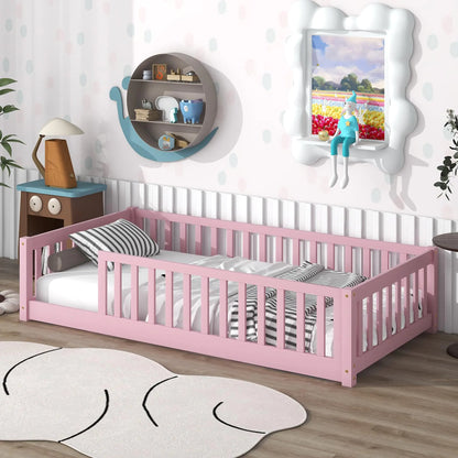 Twin Bed Frame - Montessori Bed - Floor Bed - Pink Bed