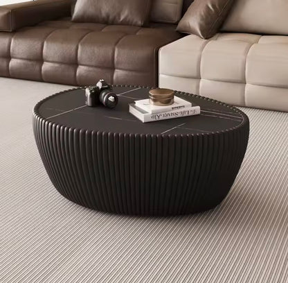 Minimalist Modern Nordic Sintered Stone & Wood Coffee Table