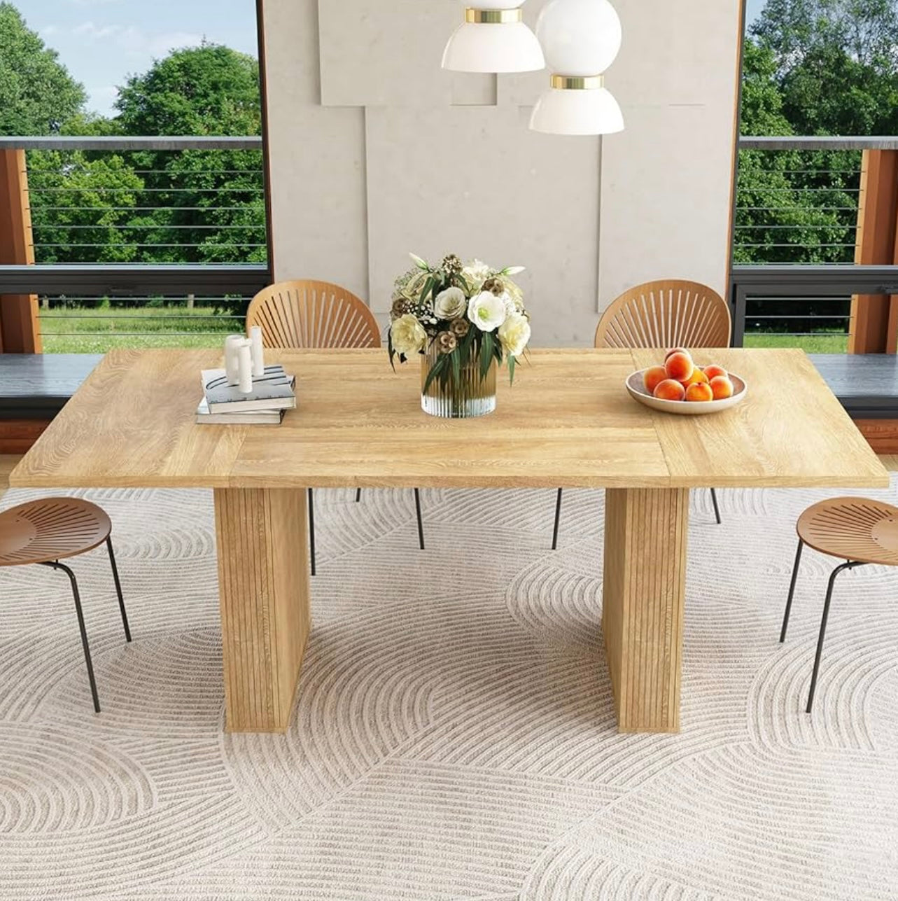 78” Large Rustic Rectangular Wooden  Dining Table for 6–10