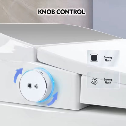 Heated Seat Smart Toilet, Tankless Design with Automatic & Foot-Sensor Flush, Night Light