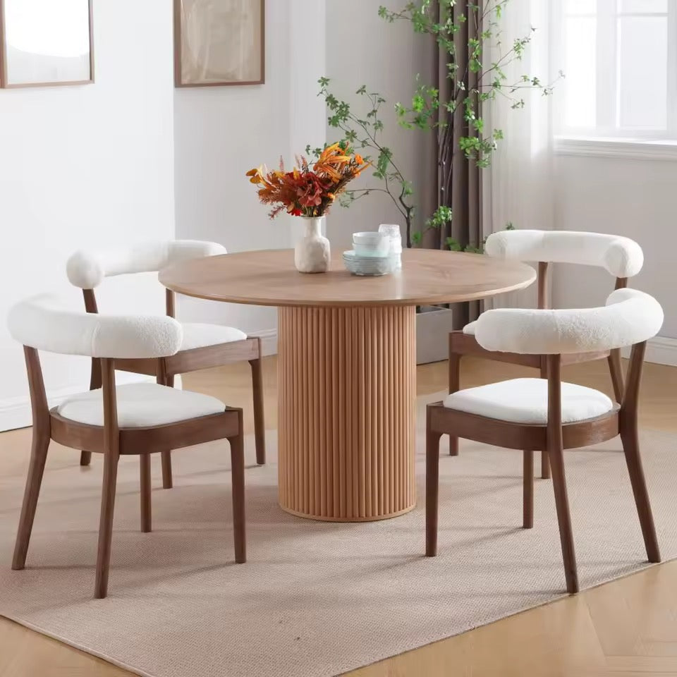 Set of 2 Upholstered Mid Century Pu Leather Dining Chairs