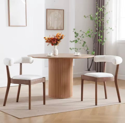 Set of 2 Upholstered Mid Century Pu Leather Dining Chairs