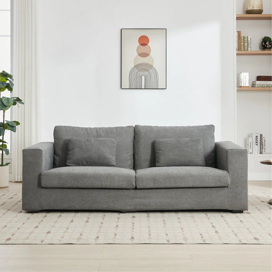 Pewter 83" 3 Seater Sofa with Detachable Cover
