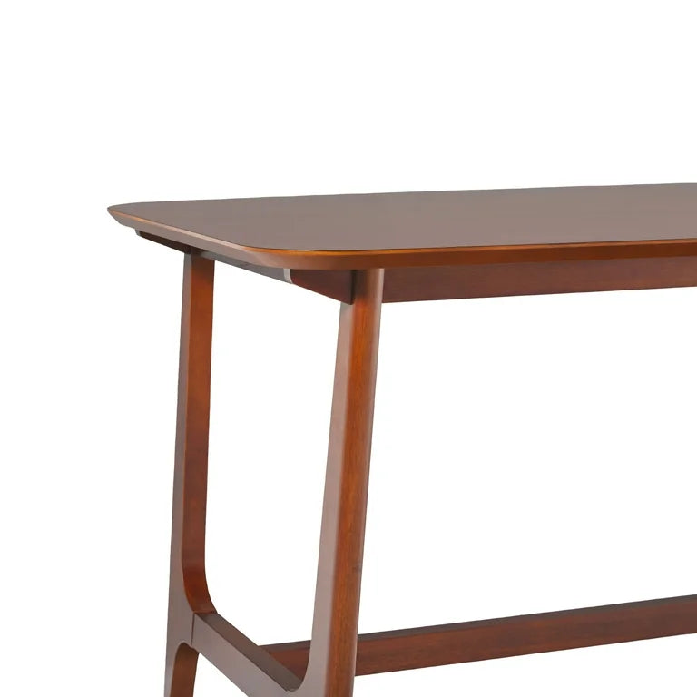 Mid-Century Walnut Veneer Dining Table with Trestle