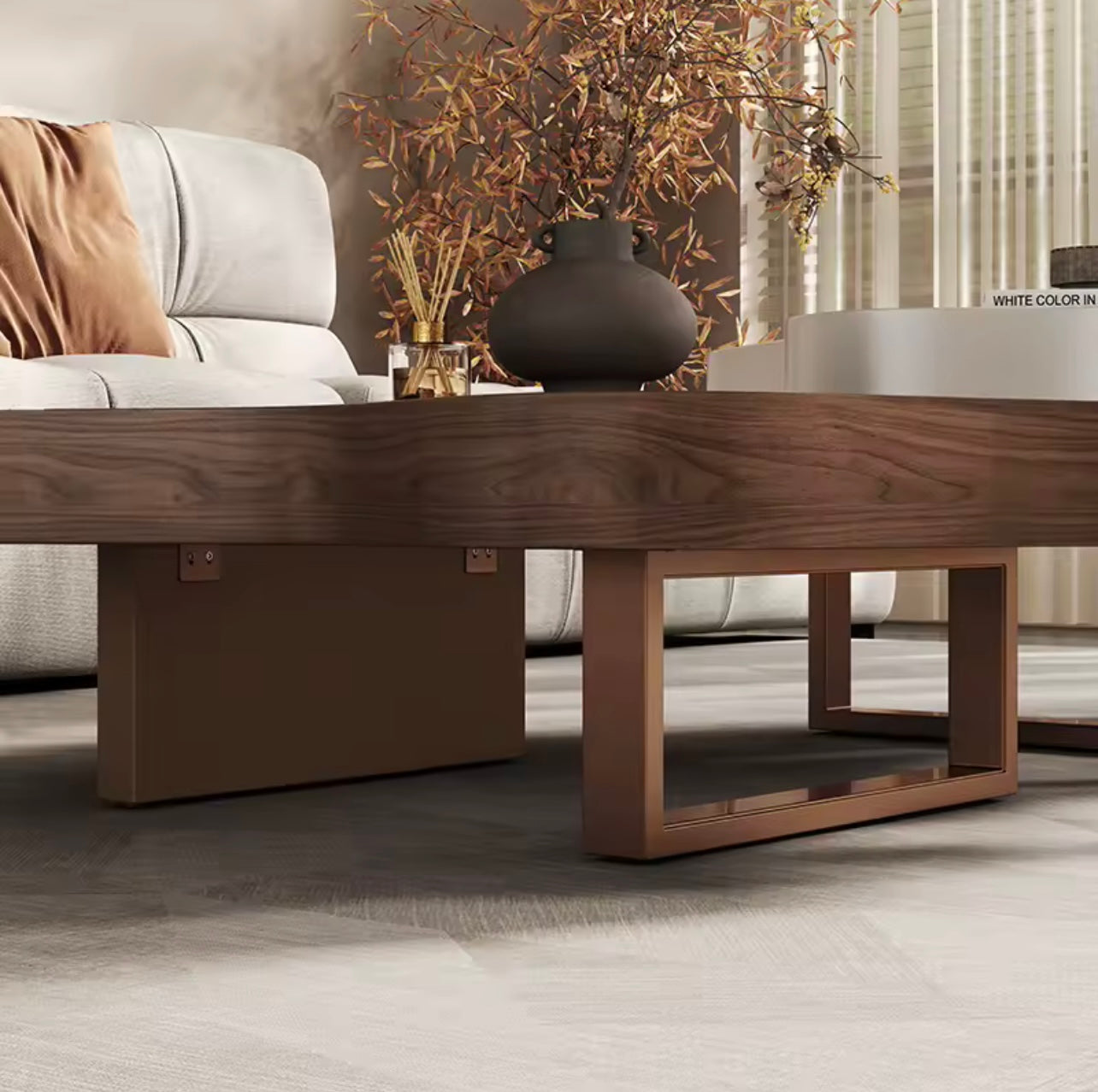 Italian Cloud Layered Coffee Table, Walnut Veneer & Solid Wood
