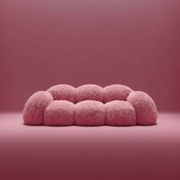 Cotton Candy Pink Fur Sofa Chair