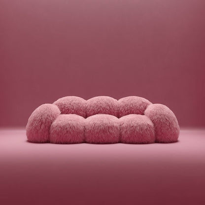 Cotton Candy Pink Fur Sofa Chair