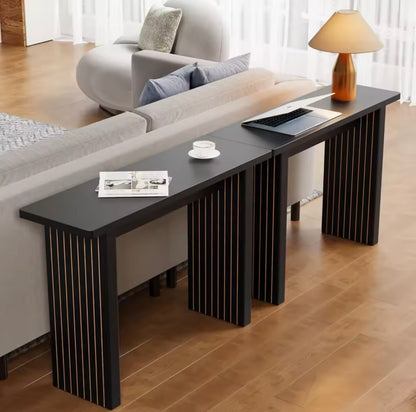 43” Mid-Century Fluted Console Table, Slim Entryway Accent Table