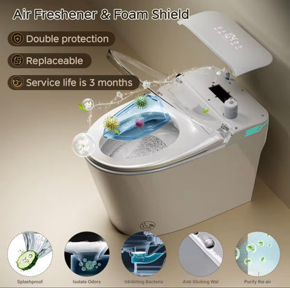 Smart Bidet Toilet, ADA Height, Heated Seat, Voice Control, Auto Deodorization & Dual Flush