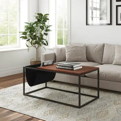 Modern Wood Coffee Table, Contemporary Brown Sofa Table