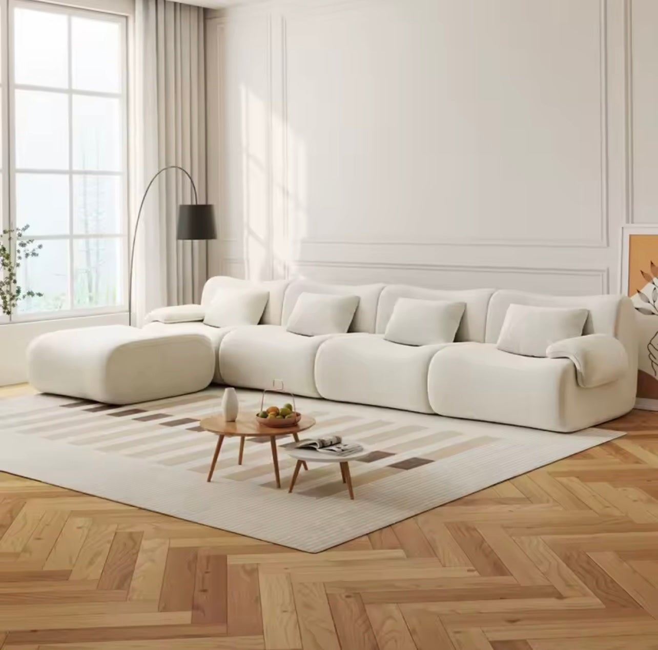 Compressed Canapé Modular Boneless Sofa with Removable Cover