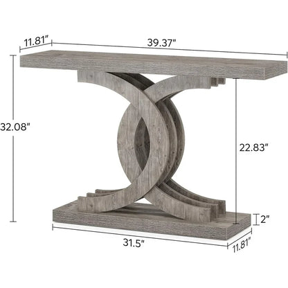 39" Modern Console Table – Grey Wood Entryway Console
