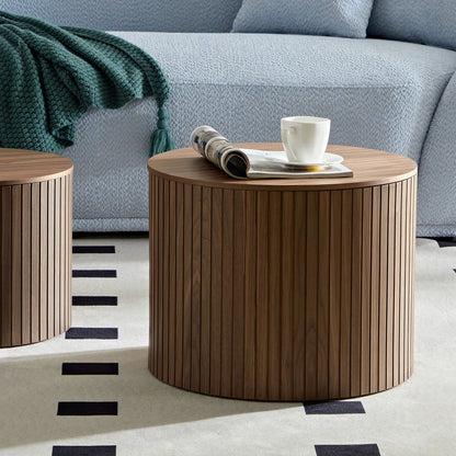 Set of 2 Modern Coffee Tables, Brown Nesting Coffee Table