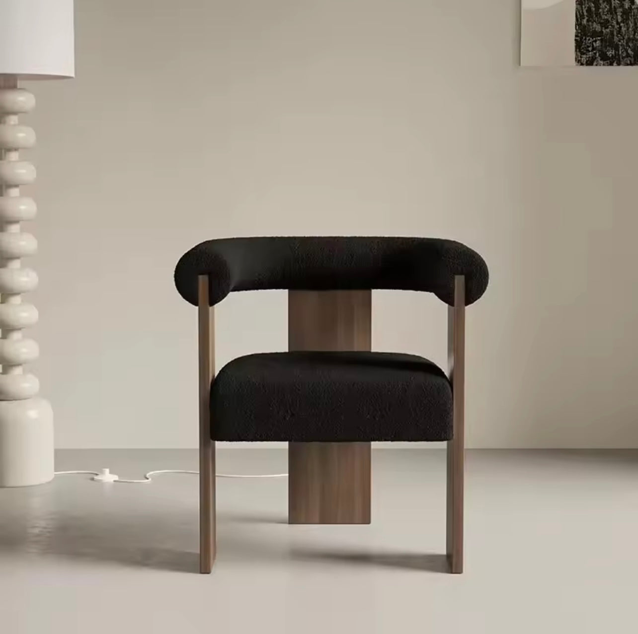 French Lambskin Upholstery, Ergonomic Hug-Back Design Chair