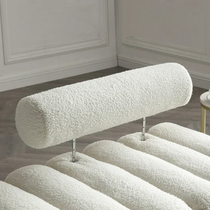 Beige Teddy Velvet Storage Bench – Bedroom Accent