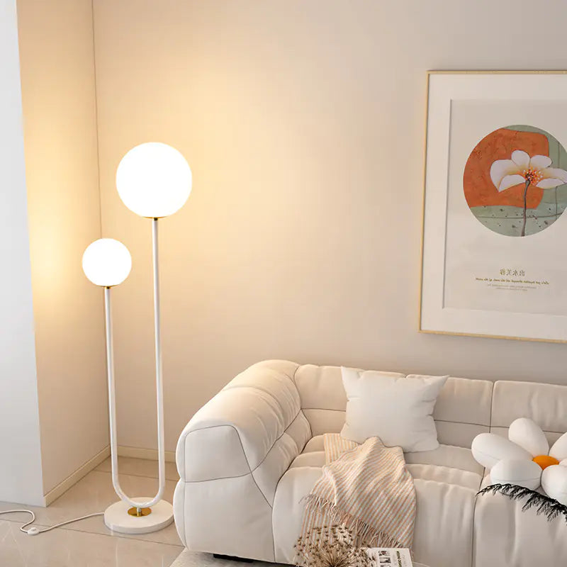 Modern Double-Head Floor Lamp with Acrylic Shade