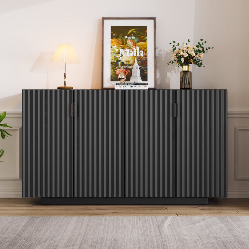 Four-Door Wave Sideboard with Shelves
