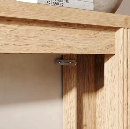 71” Farmhouse Console Table with Fluted Wood Design and Storage