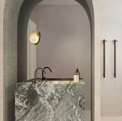 Vintage Green Jade Marble Vanity,  Floor-Standing Bathroom Sink