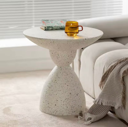 Modern Accent Table, Contemporary White Tea Table for Living Room