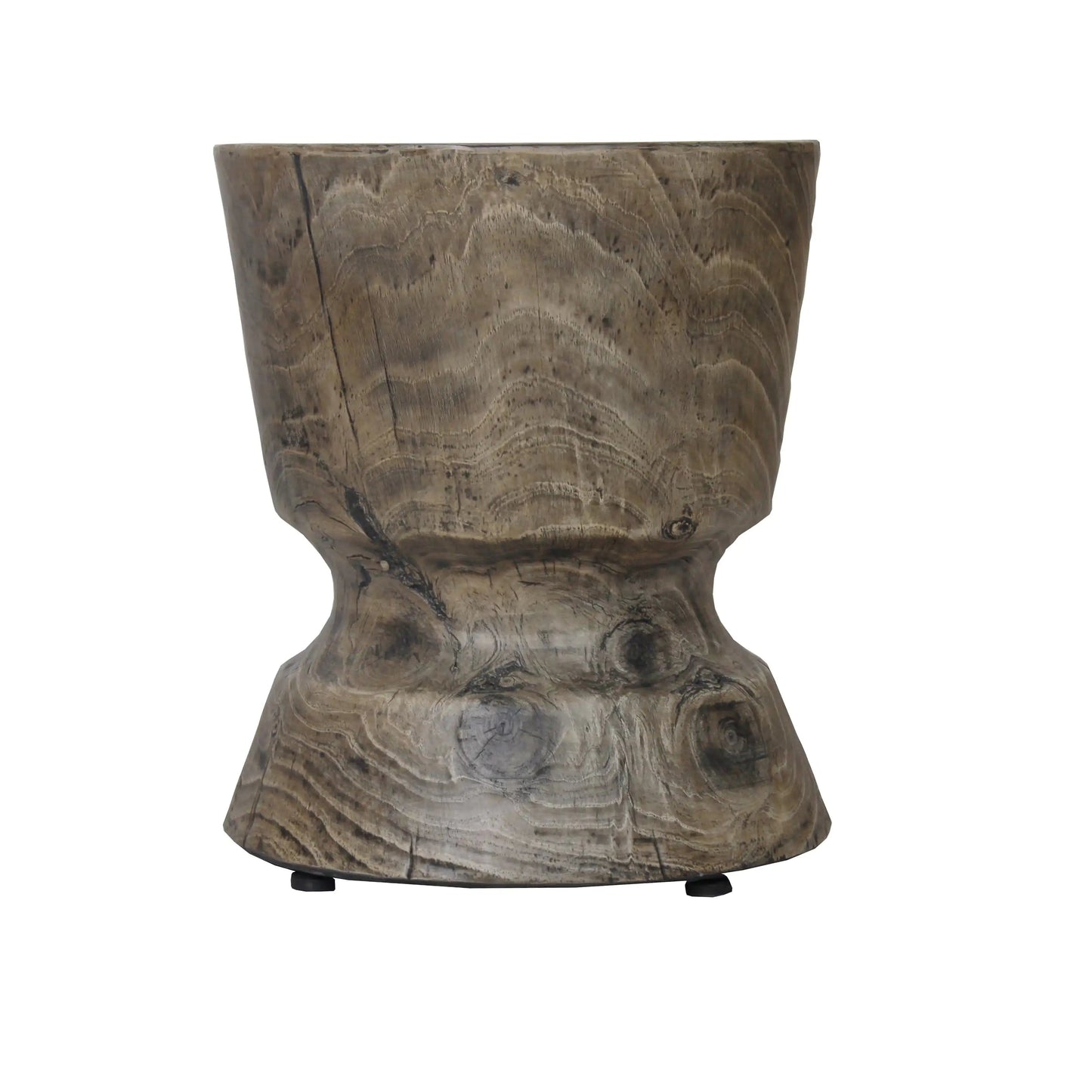 Rustic Wood Grain Concrete Accent Table
