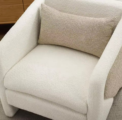 Color Block Camel and White Upholstered Accent Chair