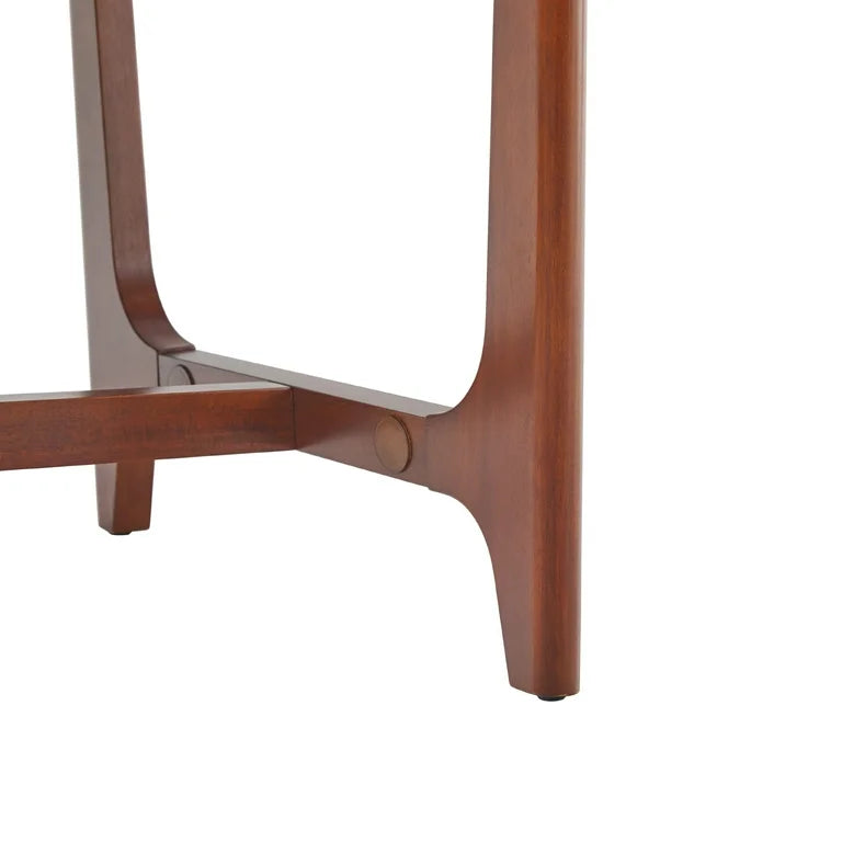 Mid-Century Walnut Veneer Dining Table with Trestle