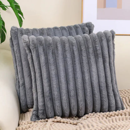 Faux Rabbit Fur Drawstring Pillowcase Cozy Soft