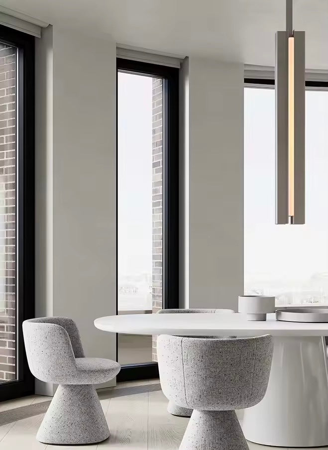 Cotton-Linen Dining Chair, Upholstered Chair with 360° Swivel