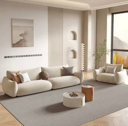 Nordic Cloud Loveseat, Ergonomic Space Saving Sofa, Cream